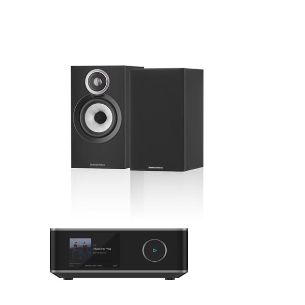 WiiM Amp Ultra Streaming Amplifier Bowers & Wilkins 607 S3 Bookshelf Speakers