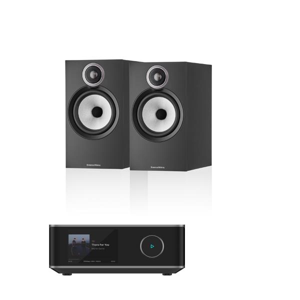 WiiM Amp Ultra Streaming Amplifier Bowers & Wilkins 606 S3 Bookshelf Speakers