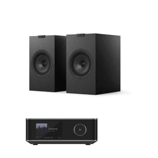 WiiM Amp Ultra Streaming Amplifier KEF Q3 Meta Bookshelf Speakers