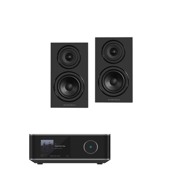 WiiM Amp Ultra Streaming Amplifier Wharfedale Diamond 12.1i Bookshelf Speakers