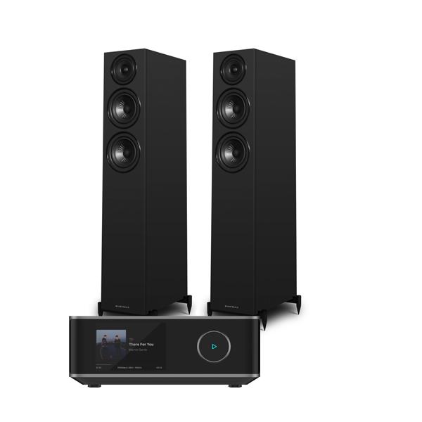WiiM Amp Ultra Streaming Amplifier Wharfedale Diamond 12.3i Floorstanding Speakers