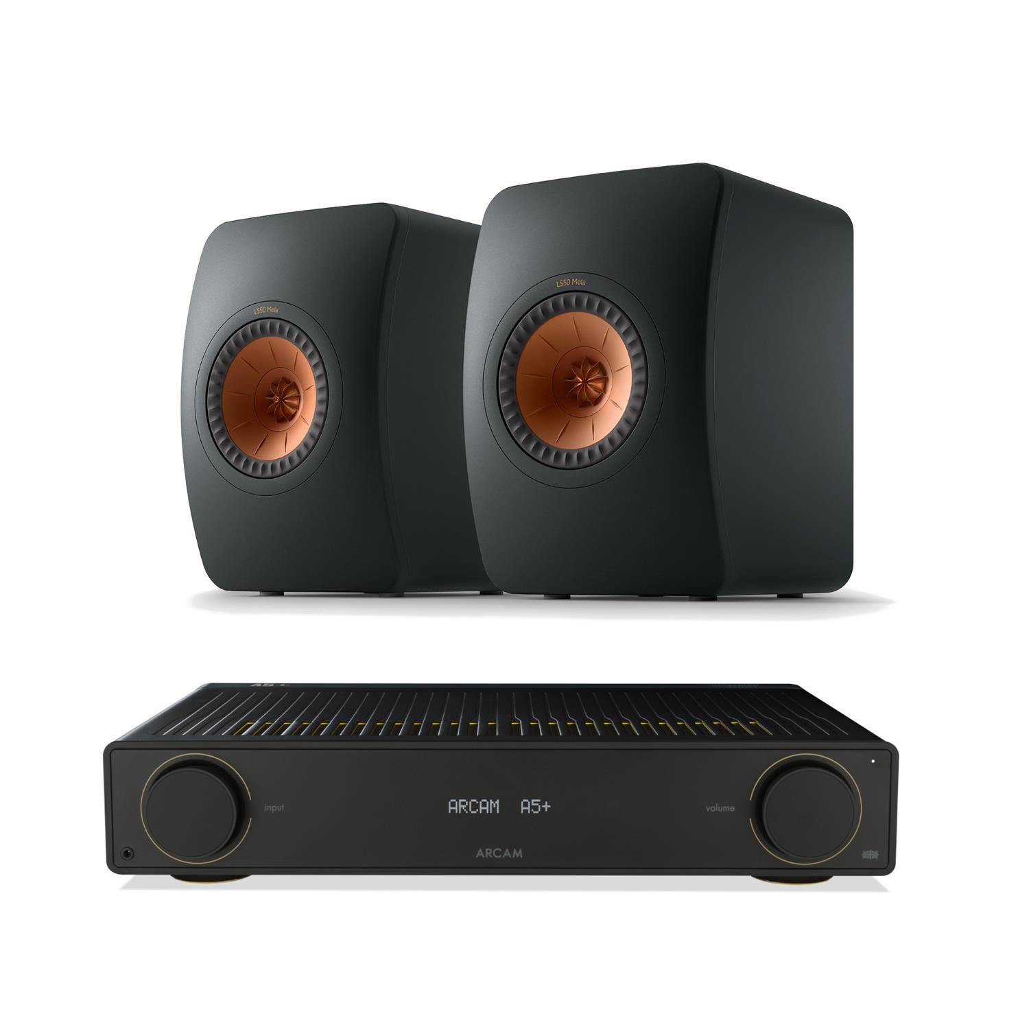 Arcam A5+ Amplifier<br>KEF LS50 Meta Speakers