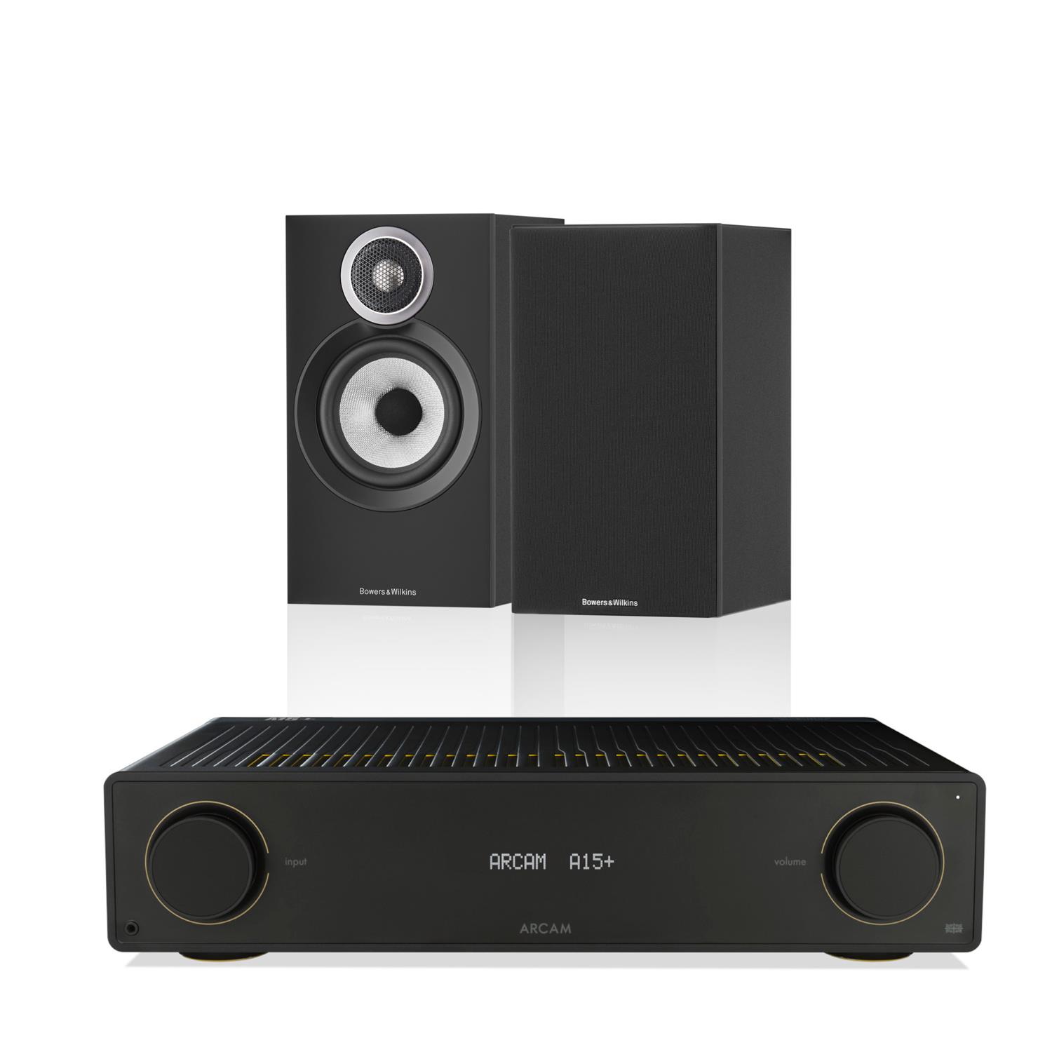 Arcam A15+ Amplifier<br>Bowers & Wilkins 607 S3 Speakers