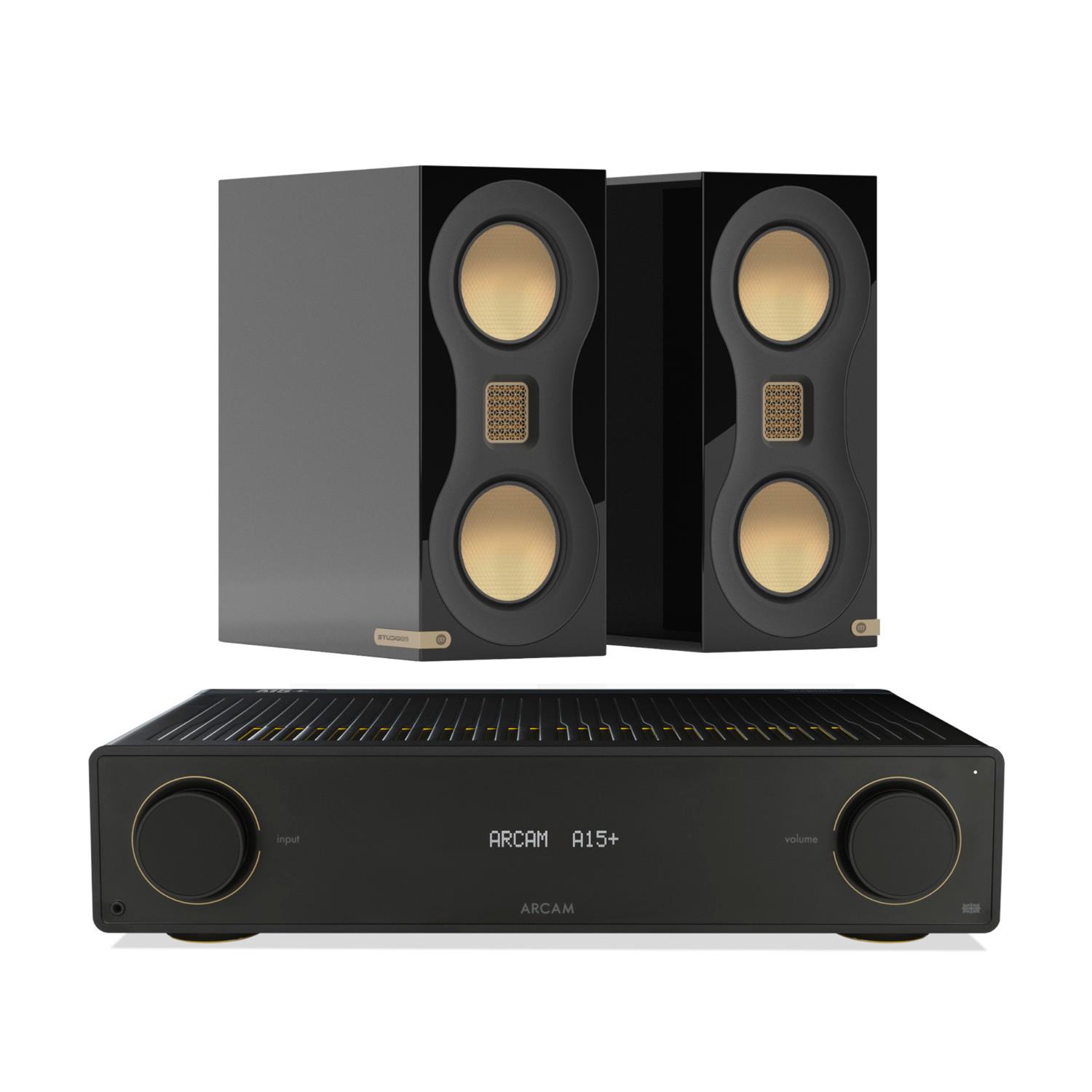 Arcam A15+ Amplifier<br>Monitor Audio Studio 89 Speakers