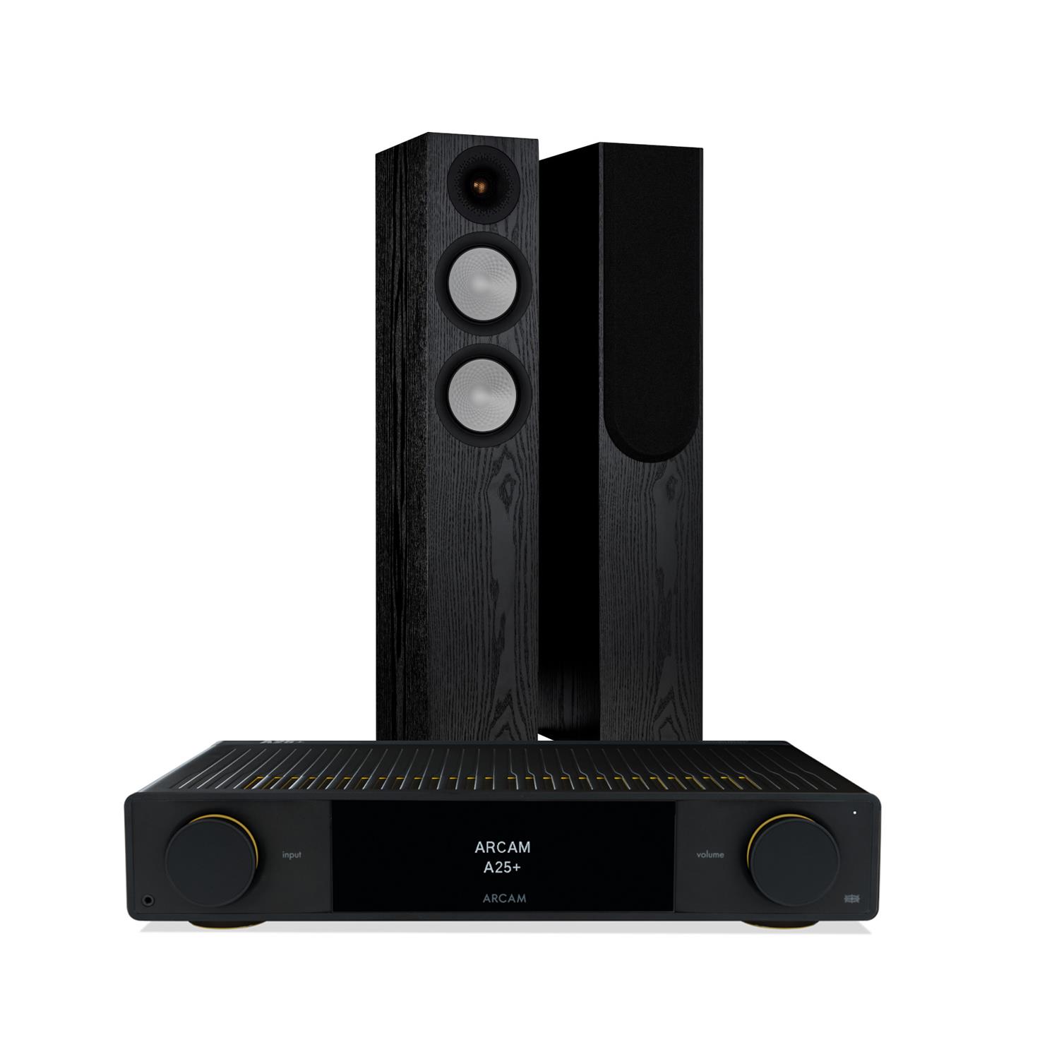 Arcam A25+ Amplifier<br>Monitor Audio Silver 200 7G Speakers