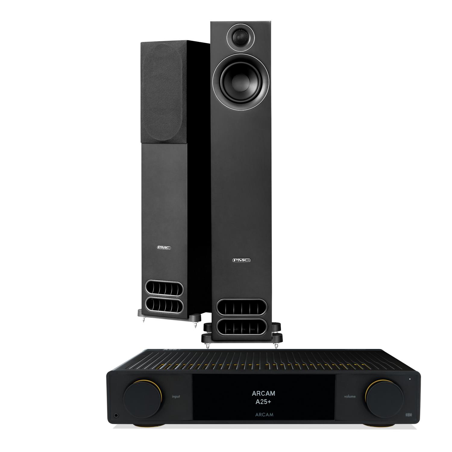 Arcam A25+ Amplifier<br>PMC prodigy5 Speakers