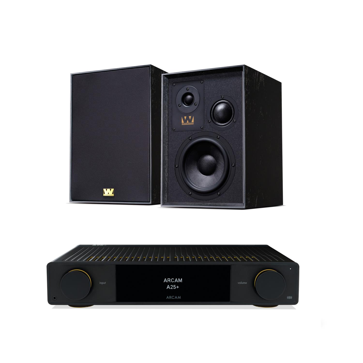 Arcam A25+ Amplifier<br>Wharfedale Super Denton Speakers