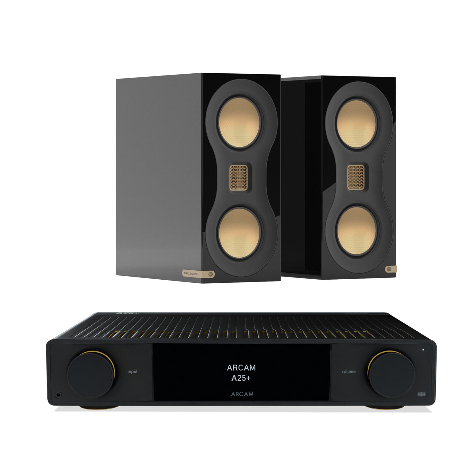 Arcam A25+ Amplifier<br>Monitor Audio Studio 89 Speakers