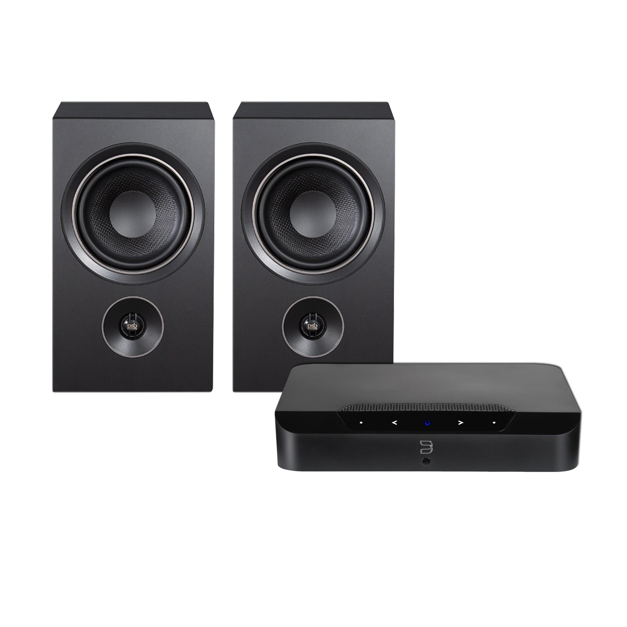 Bluesound POWERNODE EDGE<br>PSB Alpha P5 Speakers