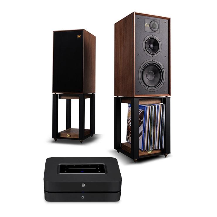 Bluesound POWERNODE<br>Wharfedale LINTON Heritage Speakers with Stands