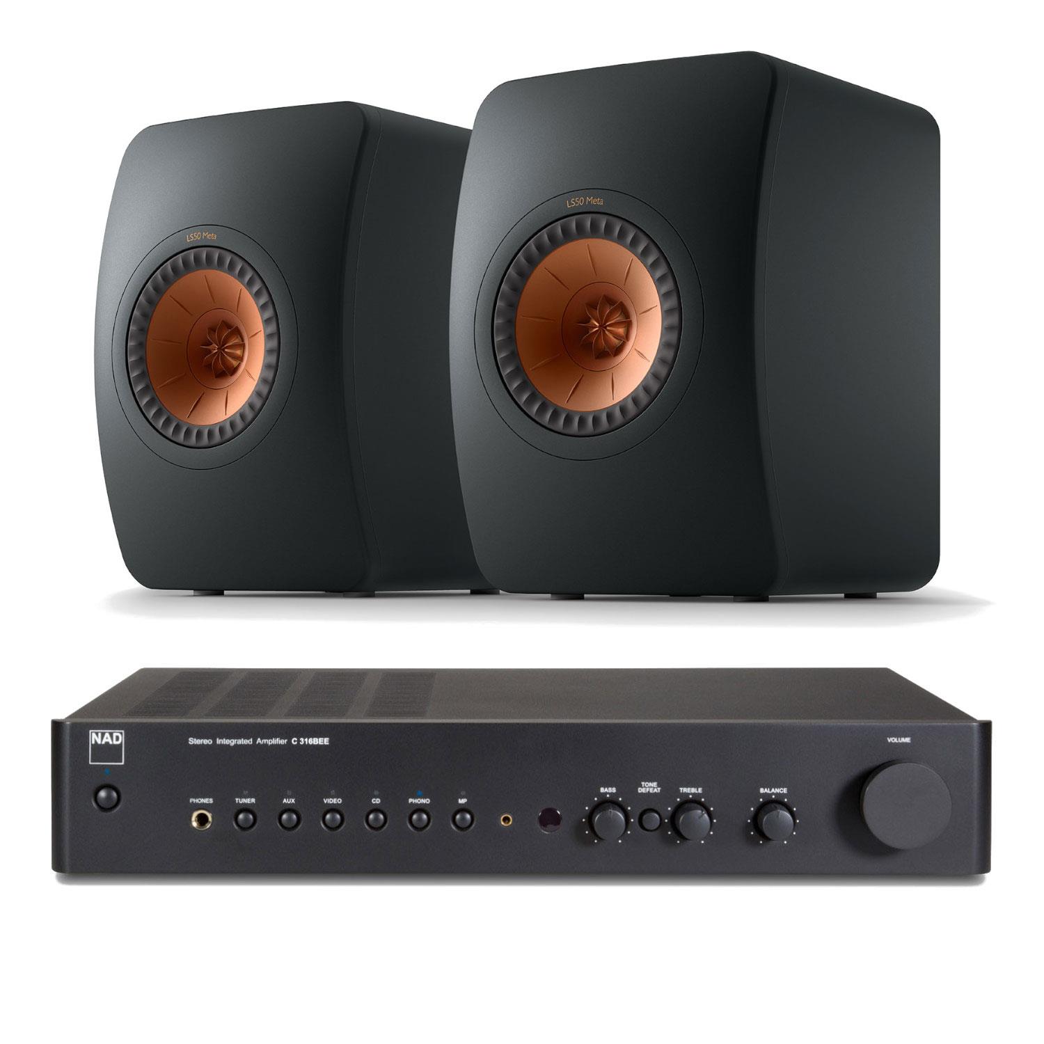 NAD C 316BEE V2 Integrated Amplifier<br>KEF LS50 Meta Speakers