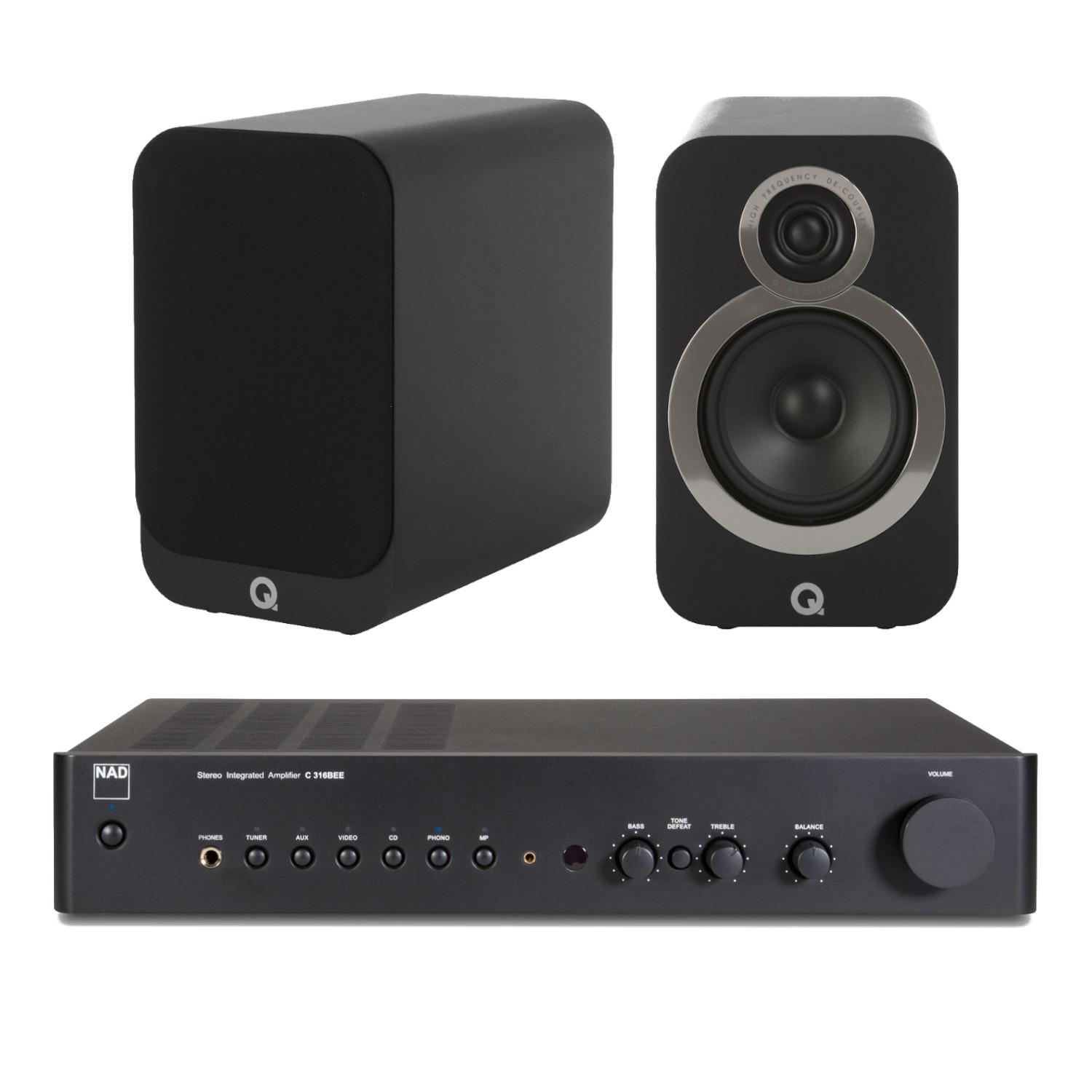 Sevenoaks Sound and Vision NAD C 316BEE V2 Integrated Amplifier Q Acoustics 3020i Speakers