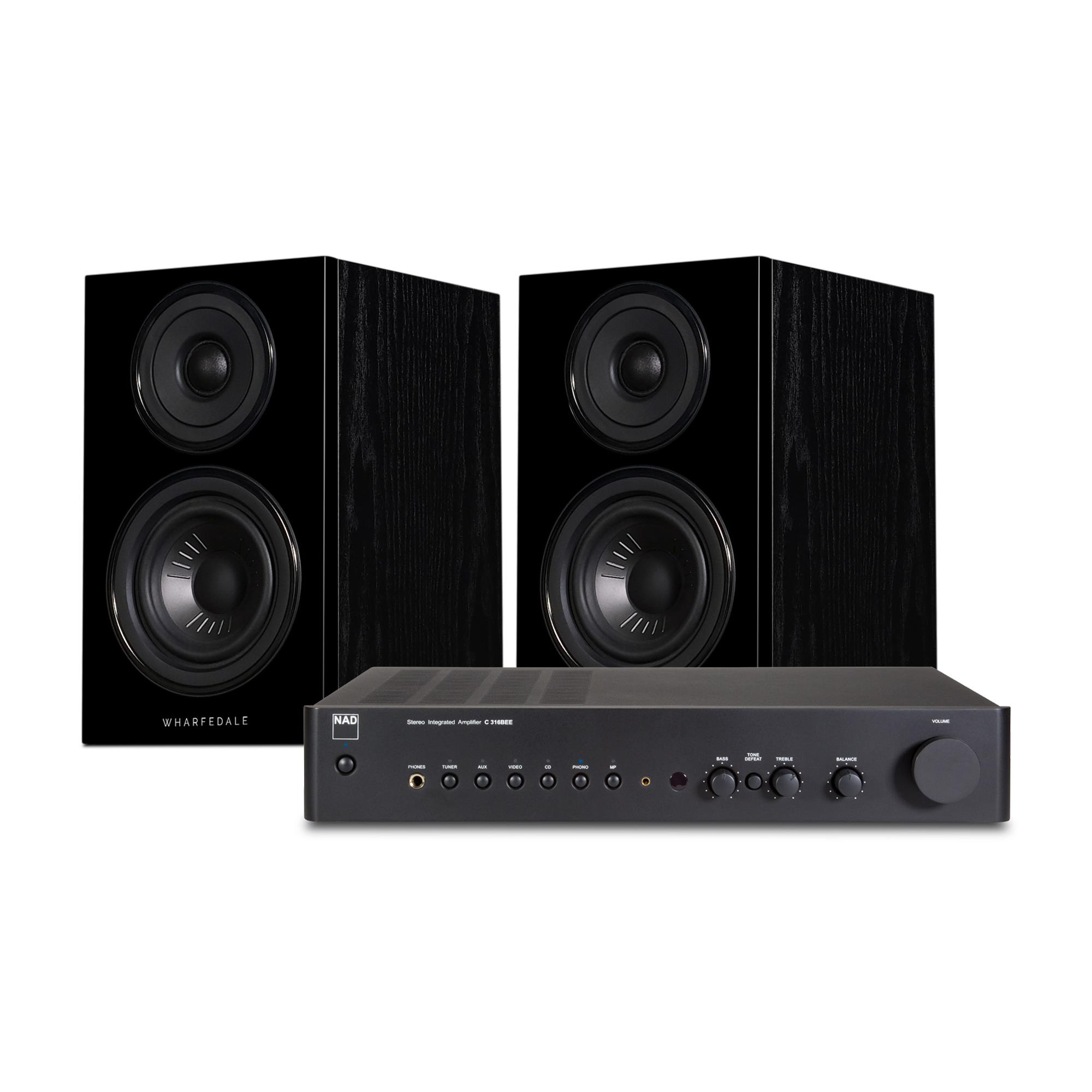 NAD C 316BEE V2 Integrated Amplifier<br>Wharfedale Diamond 12.0 Speakers