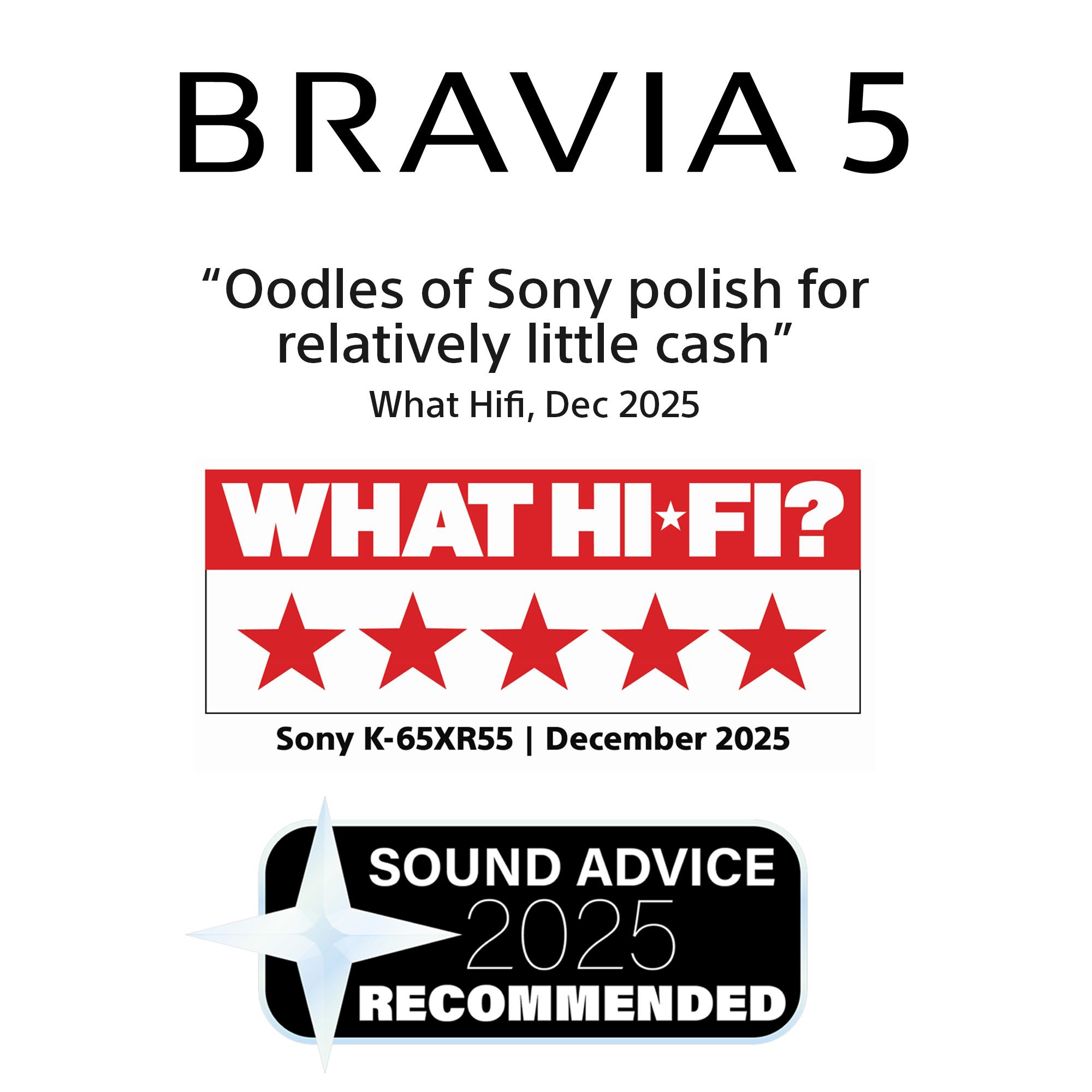 Sony BRAVIA 5 K65XR55B<br>65" 4K UHD Mini LED TV