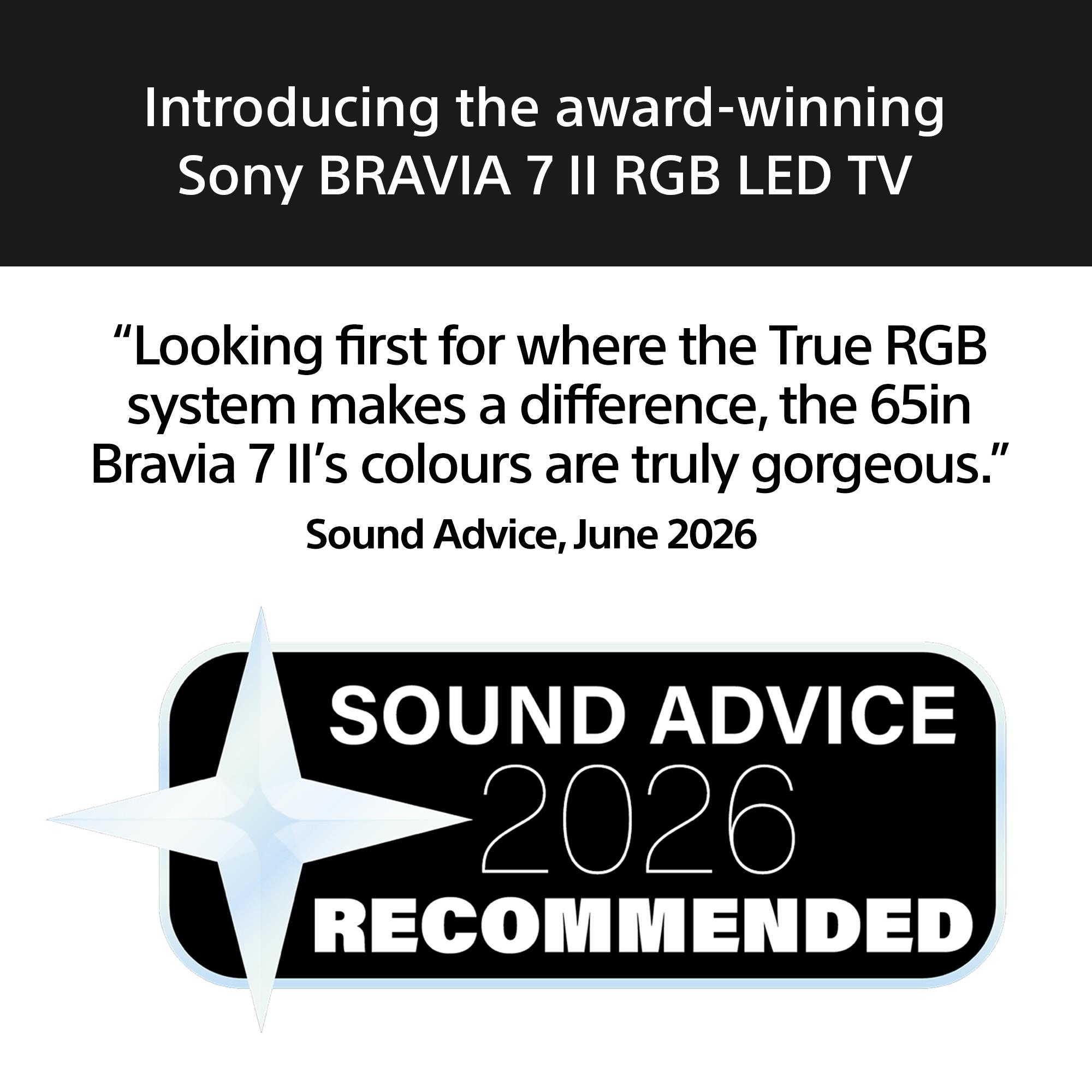 Sony BRAVIA 7 II K65XR75M2 65" 4K True RGB LED TV
