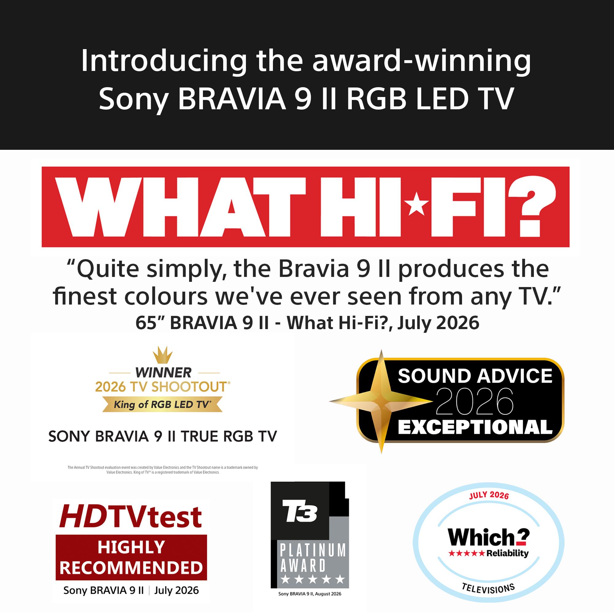 Sony BRAVIA 9 II K65XR95M2 65" 4K True RGB LED TV