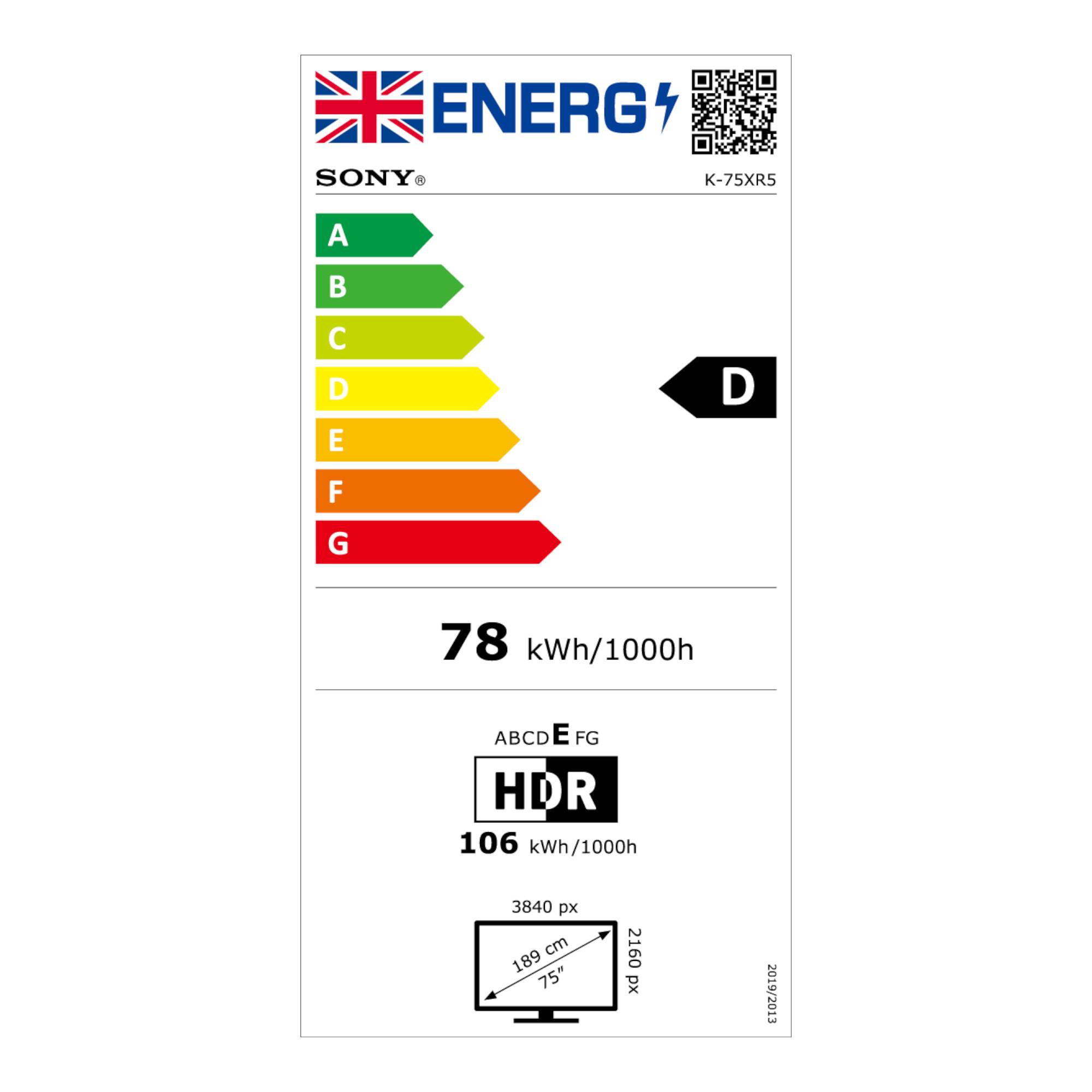 Sony BRAVIA 5 K75XR55B<br>75" 4K UHD Mini LED TV