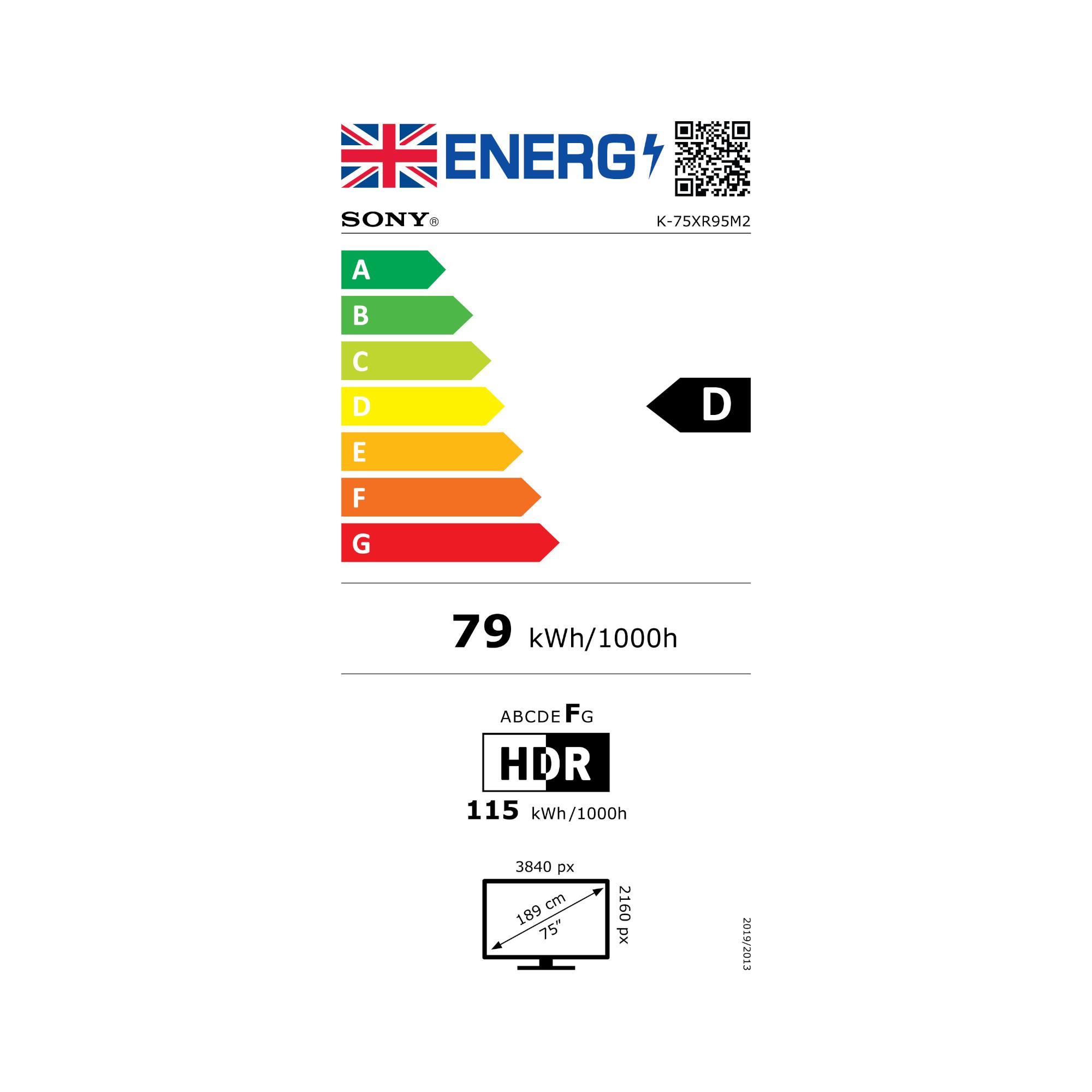 Sony BRAVIA 9 II K75XR95M2 75" 4K True RGB LED TV