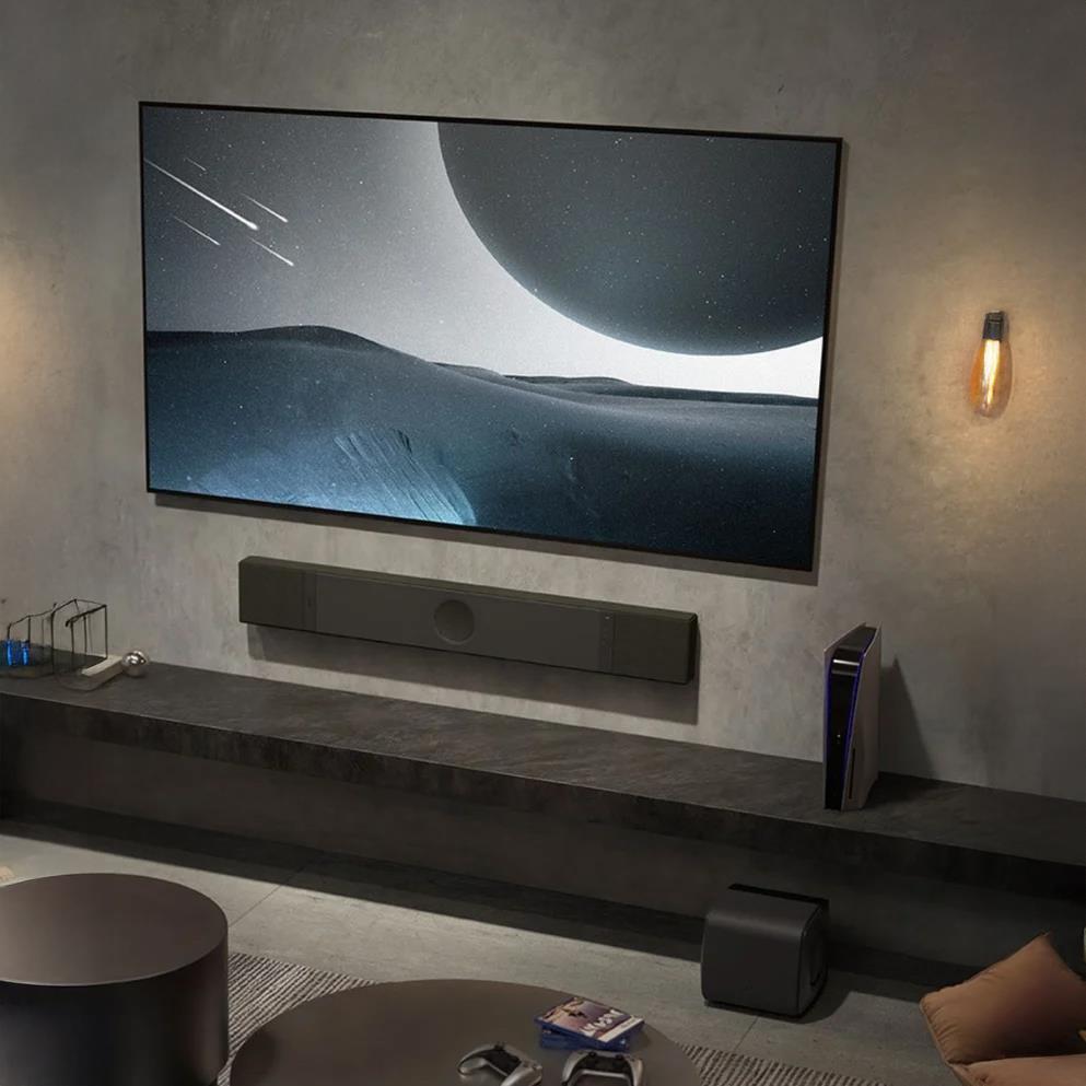 KEF XIO Soundbar + KC62 Subwoofer + KW2 Wireless Receiver