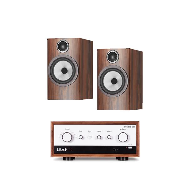 LEAK STEREO 130 (Walnut) Integrated Amplifier Bowers & Wilkins 706 S3 Bookshelf Speakers