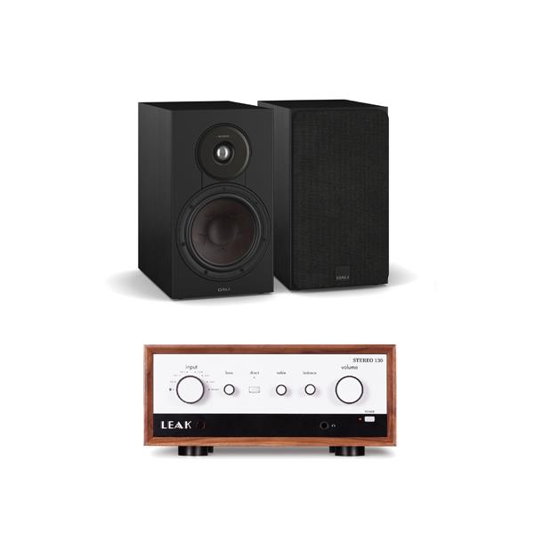 LEAK STEREO 130 (Walnut) Integrated Amplifier DALI SONIK 3 Bookshelf Speakers