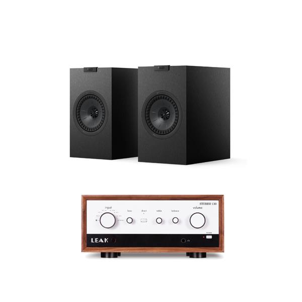 LEAK STEREO 130 (Walnut) Integrated Amplifier<br>KEF Q1 Meta Bookshelf Speakers