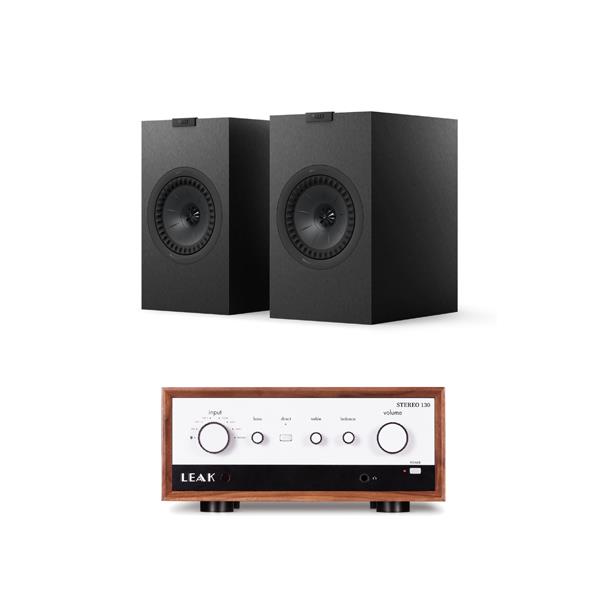 LEAK STEREO 130 (Walnut) Integrated Amplifier KEF Q3 Meta Bookshelf Speakers