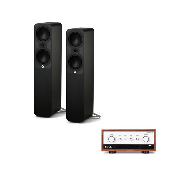 LEAK STEREO 130 (Walnut) Integrated Amplifier Q Acoustics 5050 Floorstanding Speakers