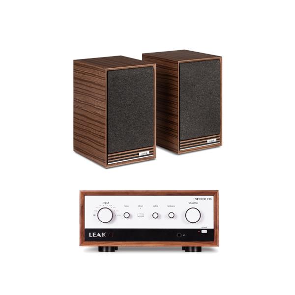 LEAK STEREO 130 (Walnut) Integrated Amplifier Ruark Audio Sabre-R Bookshelf Speakers