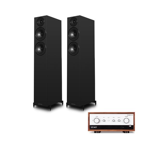 LEAK STEREO 130 (Walnut) Integrated Amplifier Wharfedale Diamond 12.4i Floorstanding Speakers