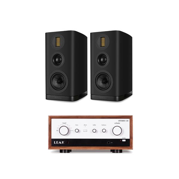 LEAK STEREO 130 (Walnut) Integrated Amplifier Wharfedale EVO 5.2 Bookshelf Speakers