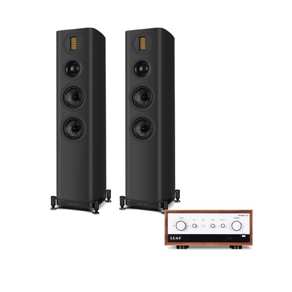 LEAK STEREO 130 (Walnut) Integrated Amplifier Wharfedale EVO 5.3 Floorstanding Speakers