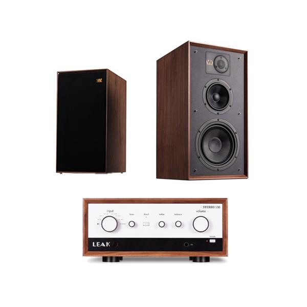 LEAK STEREO 130 (Walnut) Integrated Amplifier Wharfedale LINTON Bookshelf Speakers