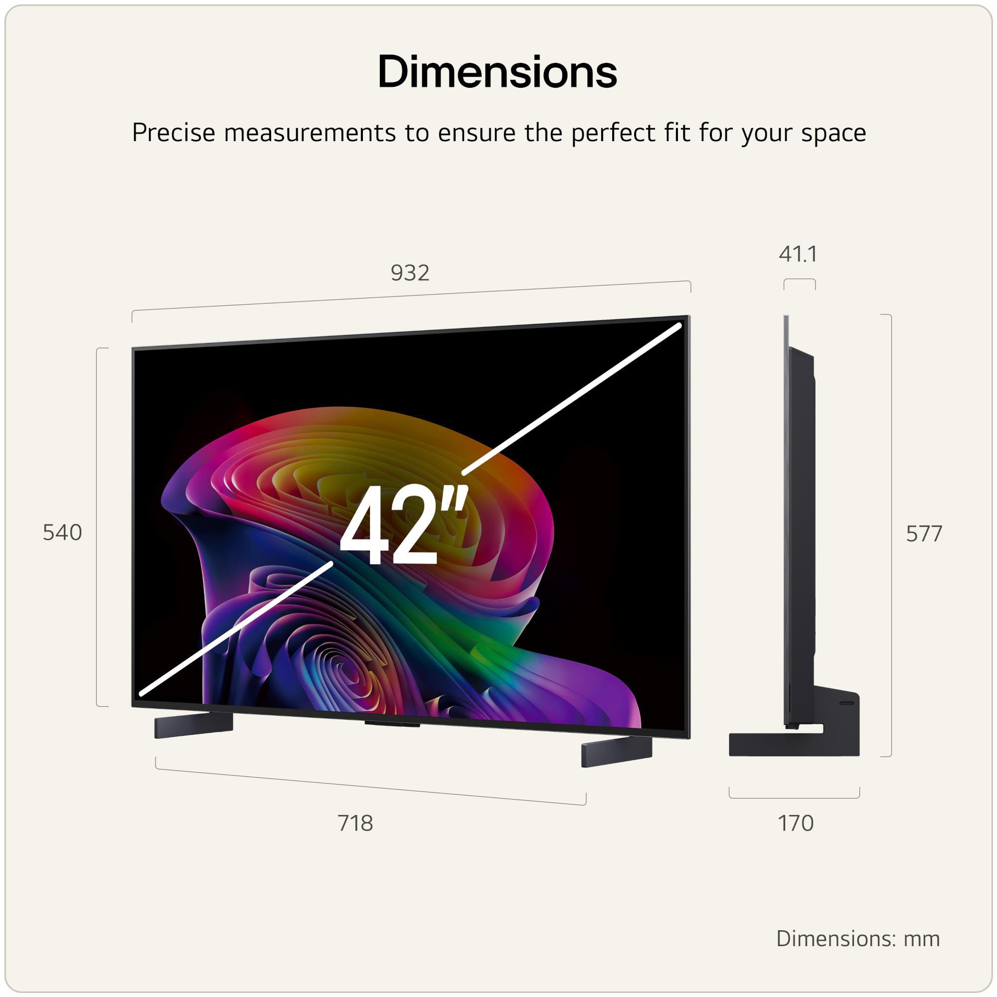 LG C6 Series OLED42C66LB 42" 4K OLED evo AI Smart TV