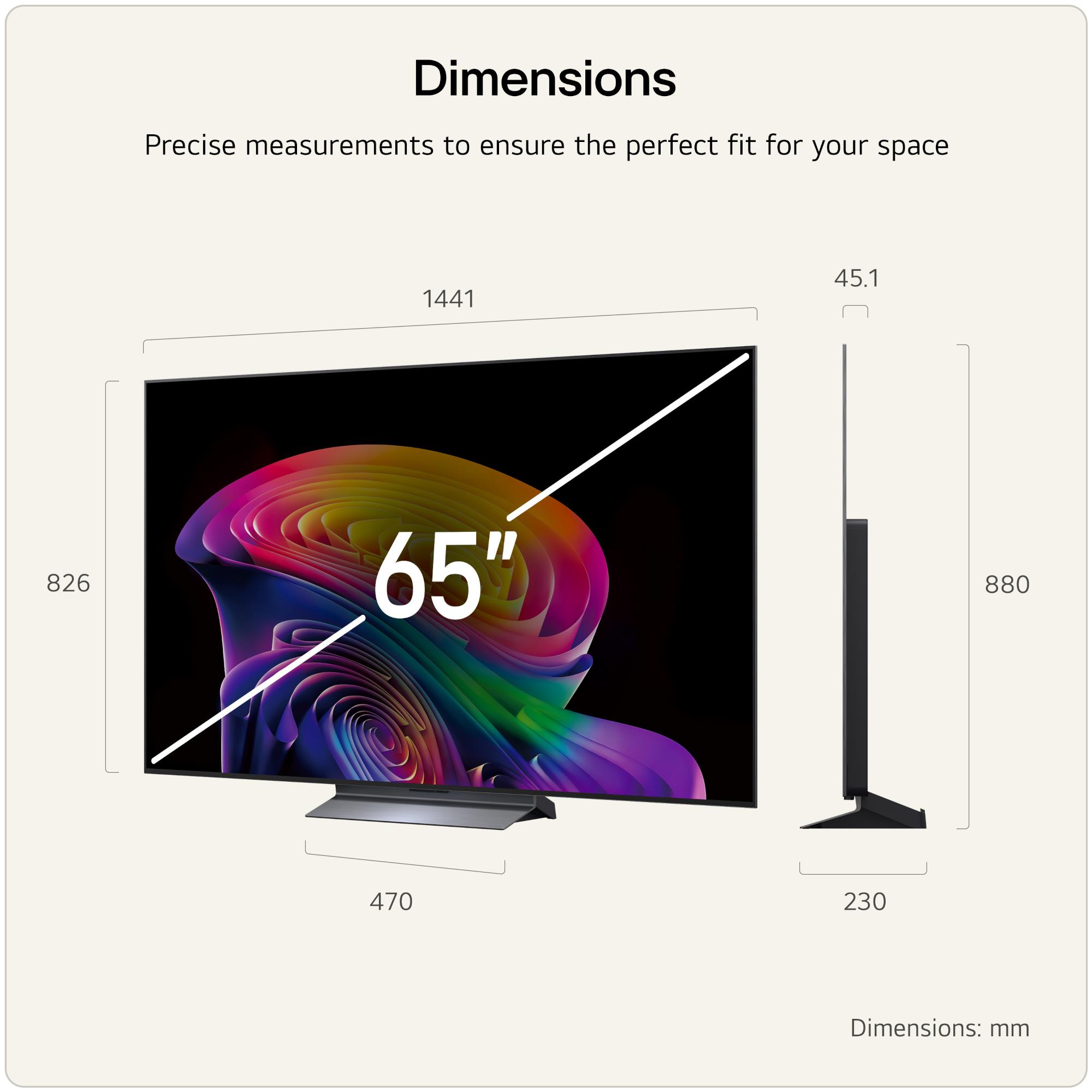 LG C6 Series OLED65C66LB 65" 4K OLED evo AI Smart TV