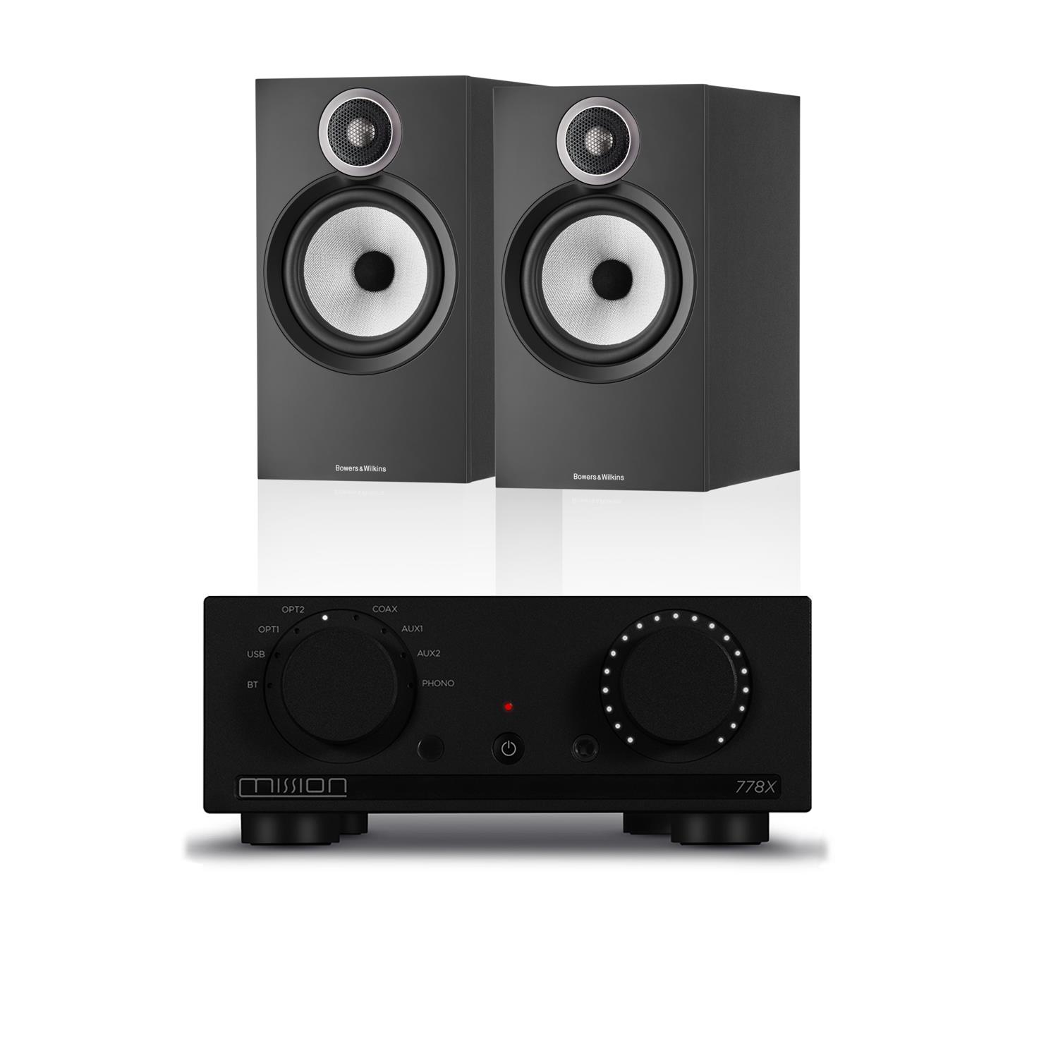 Mission 778X Amplifier<br>Bowers & Wilkins 606 S3 Speakers
