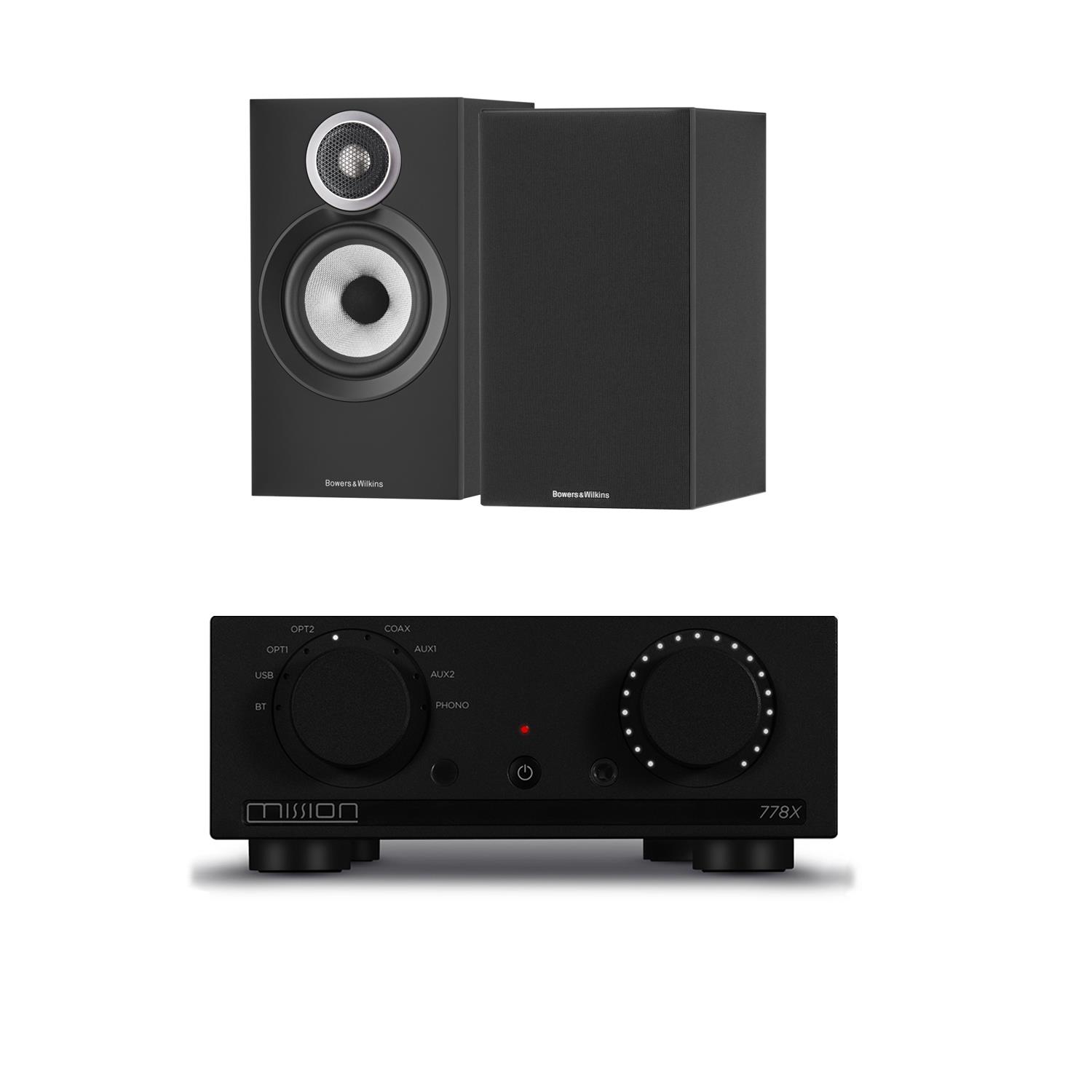 Mission 778X Amplifier Bowers & Wilkins 607 S3 Speakers
