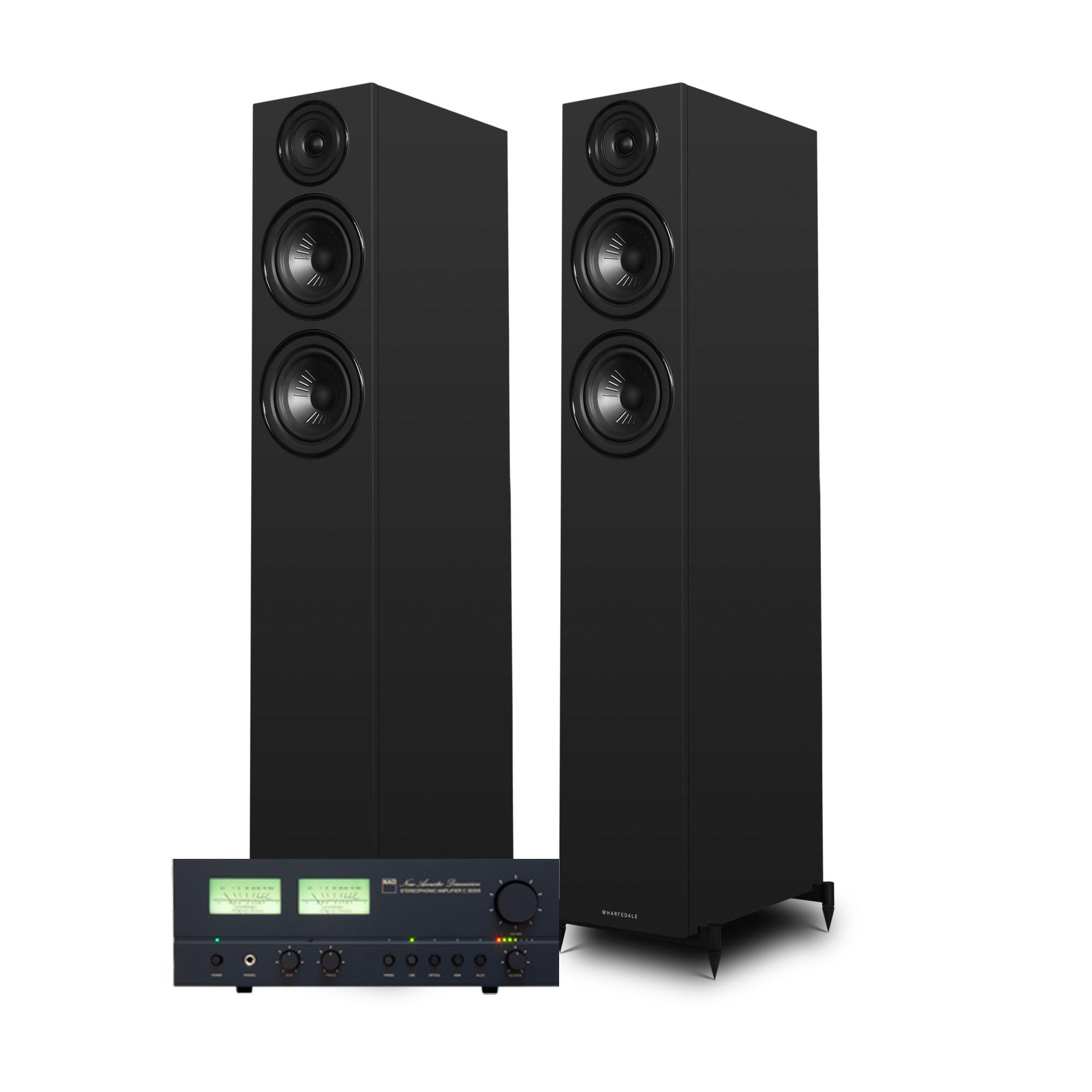 NAD C 3030S BluOS Streaming Amplifier<br>Wharfedale Diamond 12.4i Floorstanding Speakers