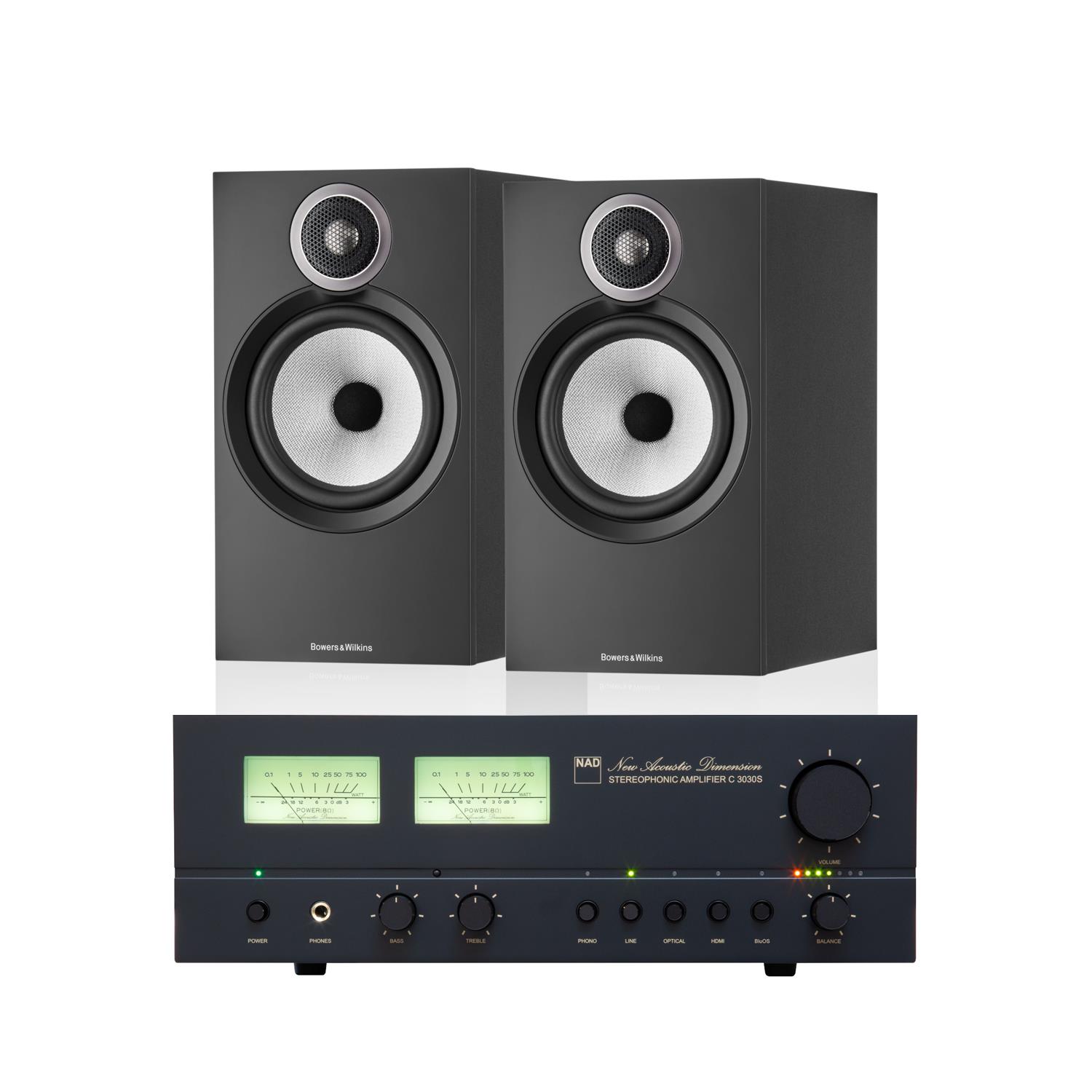 NAD C 3030S BluOS Streaming Amplifier Bowers & Wilkins 606 S3 Speakers