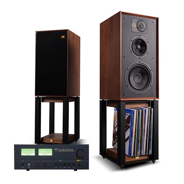 NAD C 3030S BluOS Streaming Amplifier Wharfedale LINTON Speakers with stands