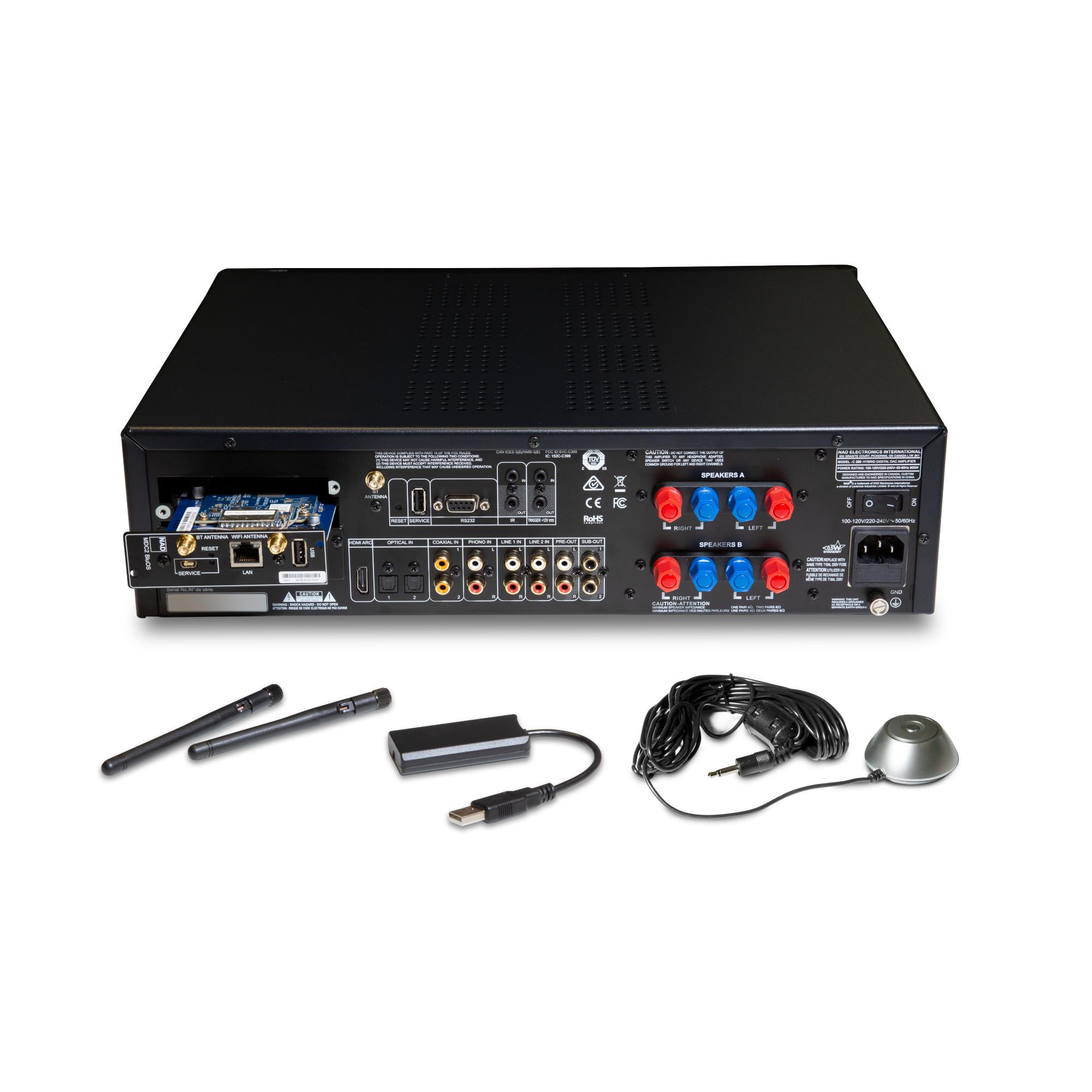 NAD C 399 Integrated Amplifier <br> NAD MDC2 BluOS-D Module 