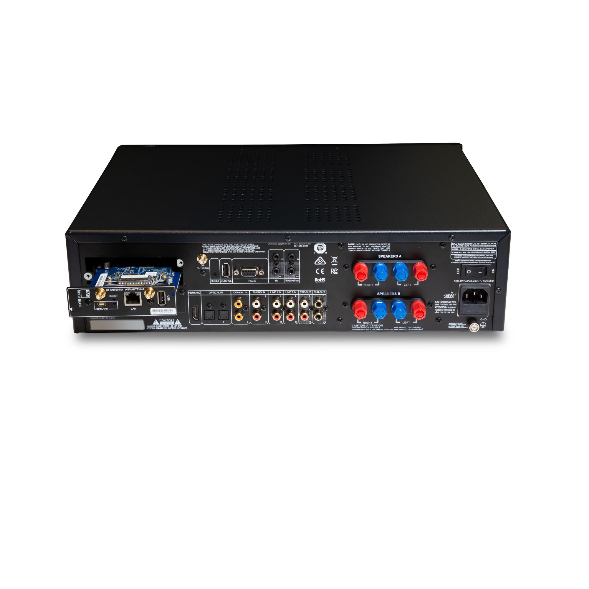NAD C 399 Integrated Amplifier <br> NAD MDC2 BluOS-D Module 