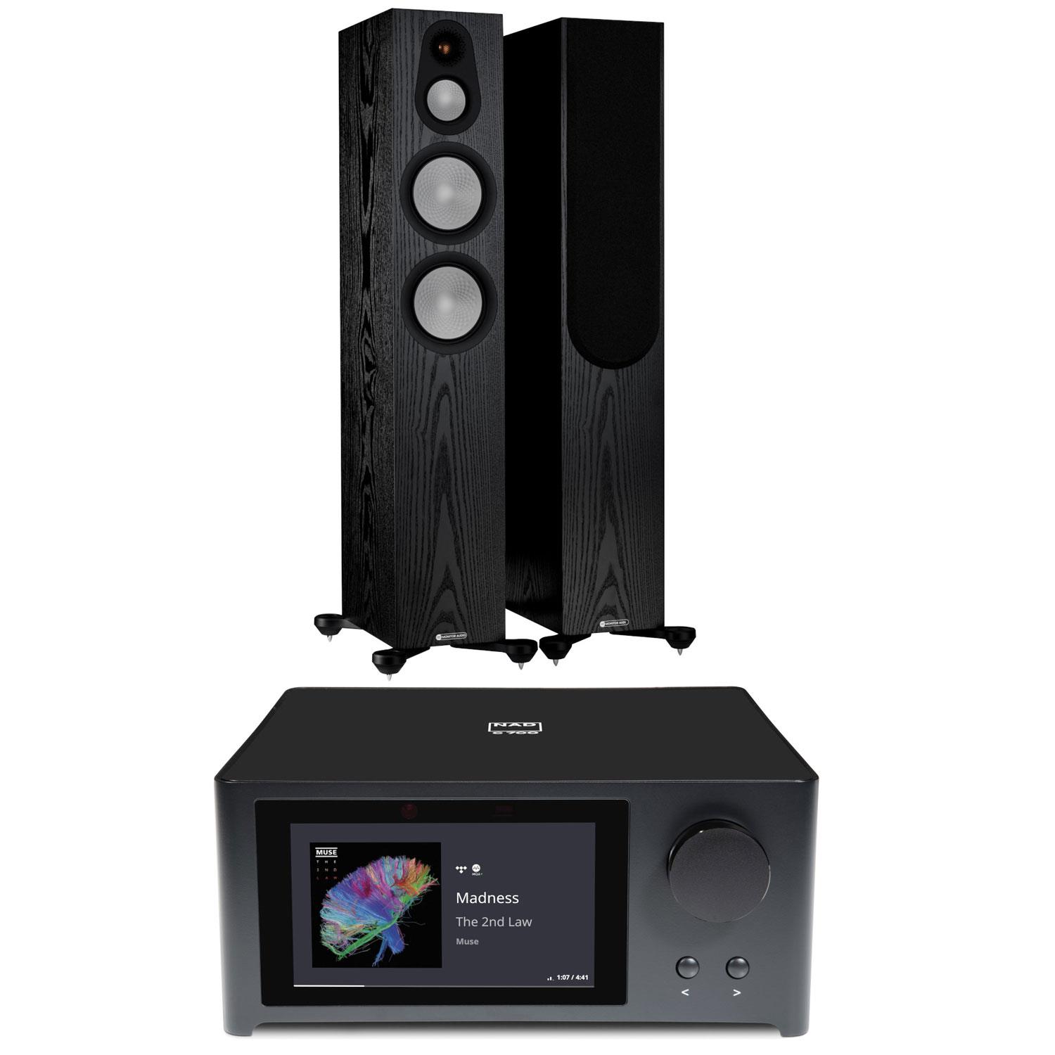 NAD C 700 V2 Streaming System<br>Monitor Audio Silver 300 7G Speakers
