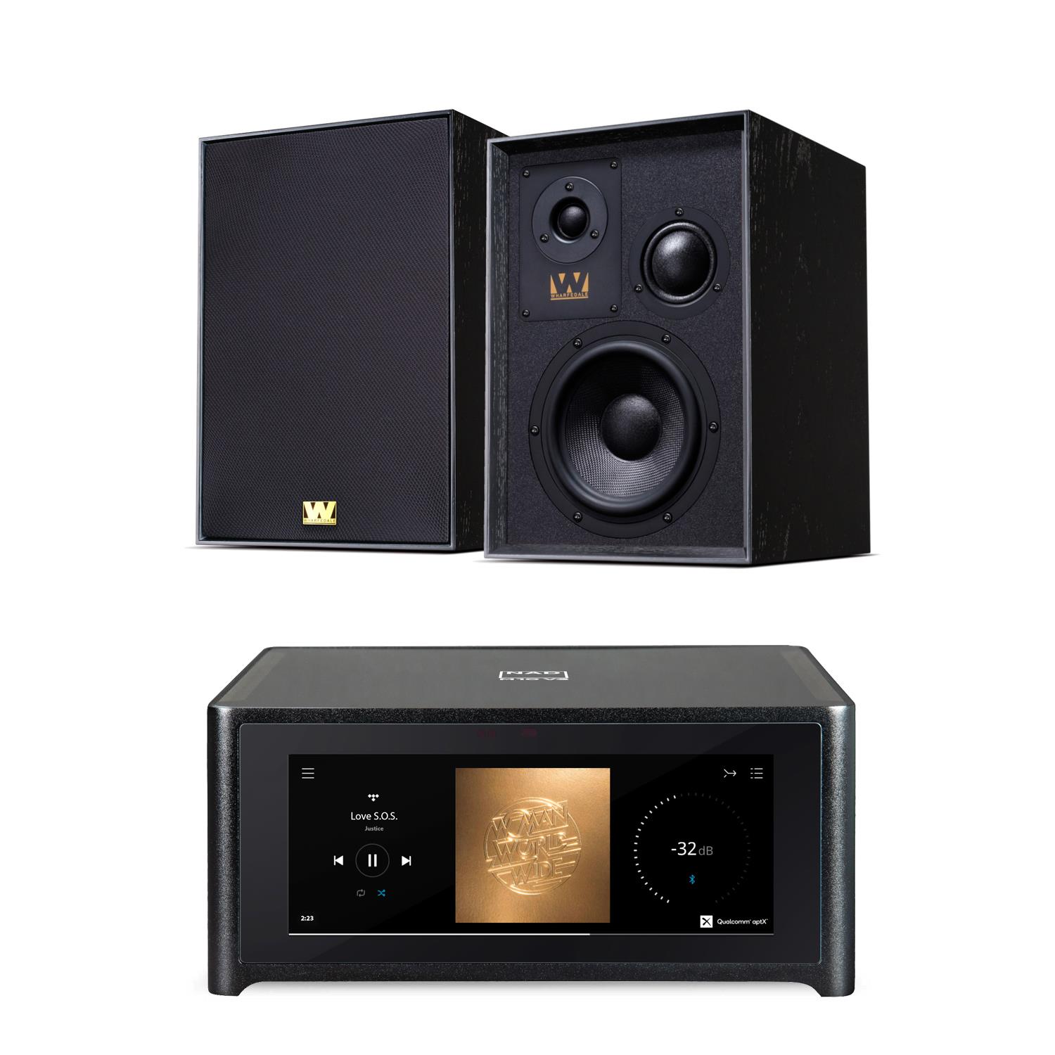 NAD M10 V3 Streaming System Wharfedale Super Denton Speakers