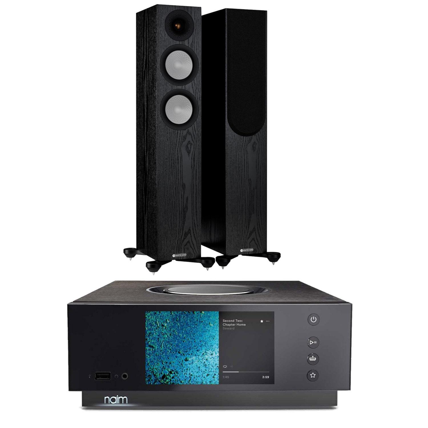 Naim Uniti Atom HDMI Streaming System <br> Monitor Audio Silver 200 7G Speakers