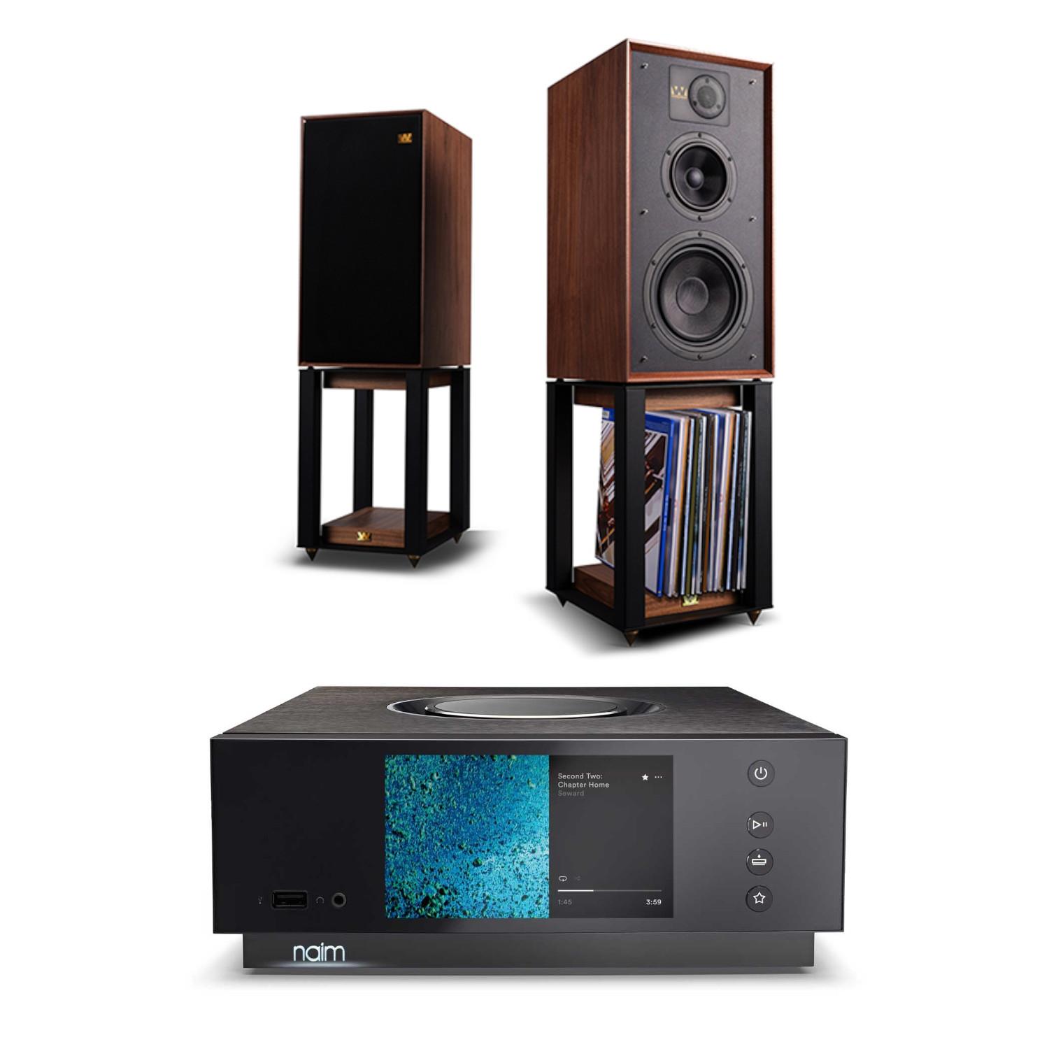Naim Uniti Atom HDMI Streaming System<br>Wharfedale LINTON Heritage Speakers with Stands