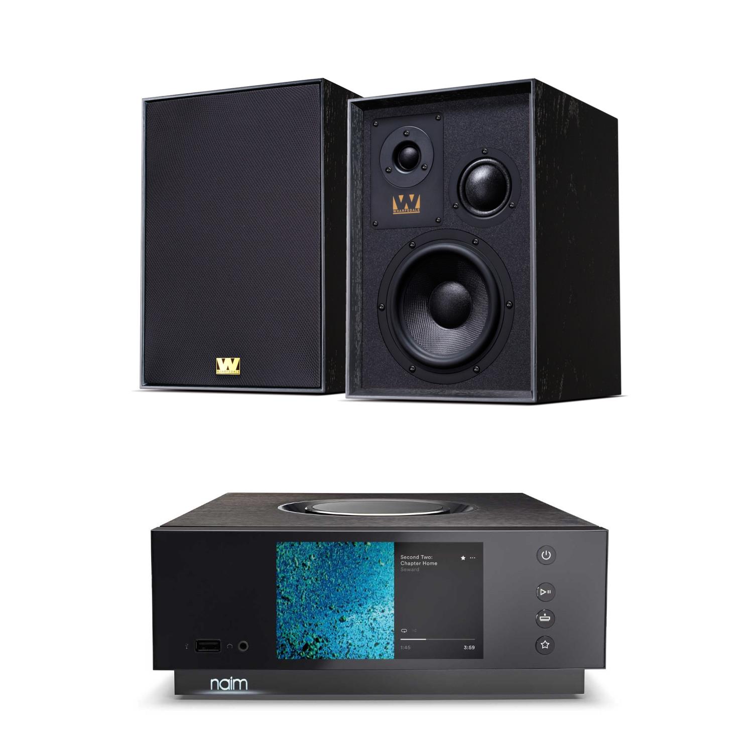 Naim Uniti Atom HDMI Streaming System<br>Wharfedale Super Denton Speakers