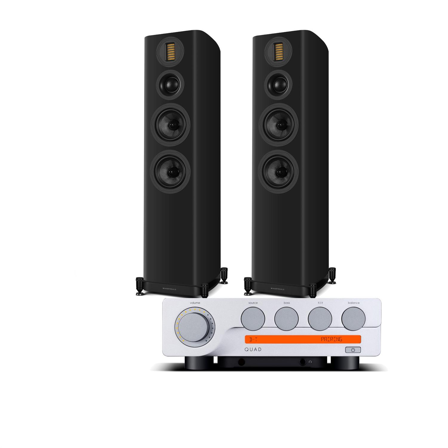 Quad 3 Amplifier<br>Wharfedale EVO5.4 Speakers