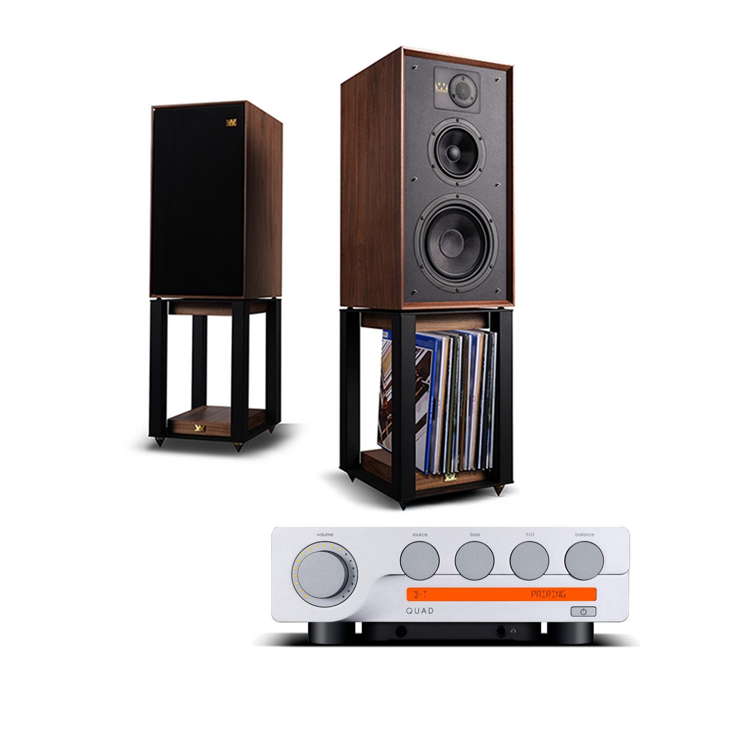 Quad 3 Amplifier<br>Wharfedale LINTON Speakers with Stands