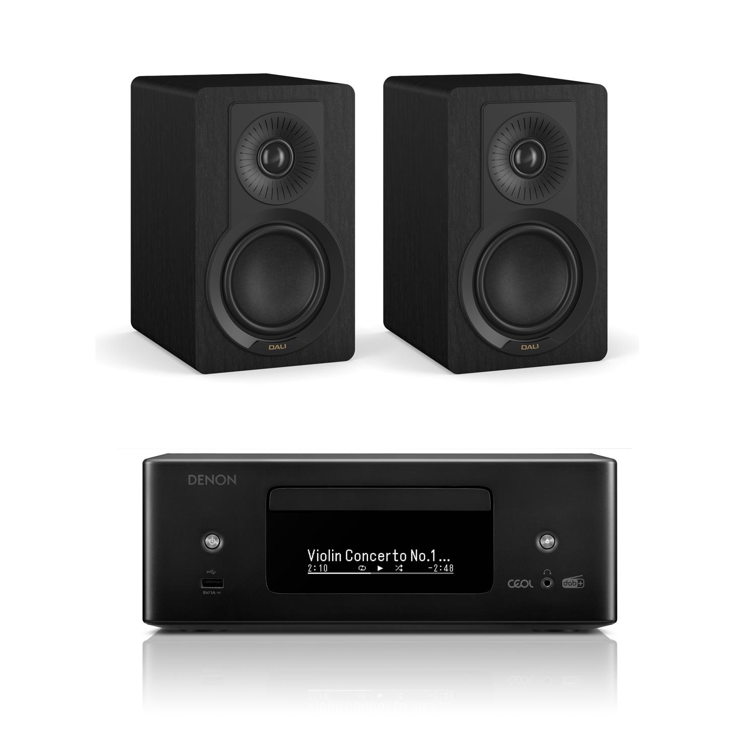 Denon CEOL RCD-N12DAB CD/DAB/Streaming System DALI KUPID Speakers